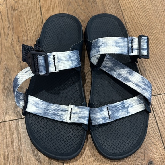 Chaco Women’s Lowdown Slidesandal Faded Blue Fog Tie-Dye Straps Size 7 - Picture 2 of 8